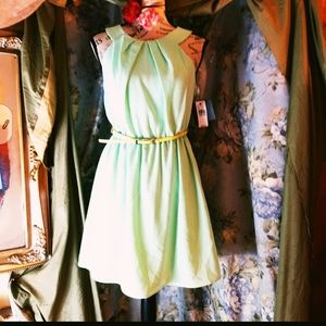 Nwt! Iz Byer belted mint color dress size medium
